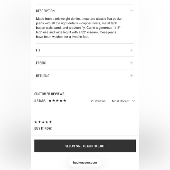 EUC Buck Mason Jet Set Jeans in Black Size 26 - Picture 9 of 11